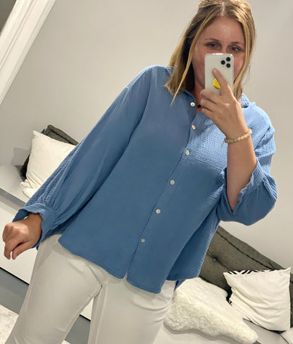 Oversize Musselin Bluse